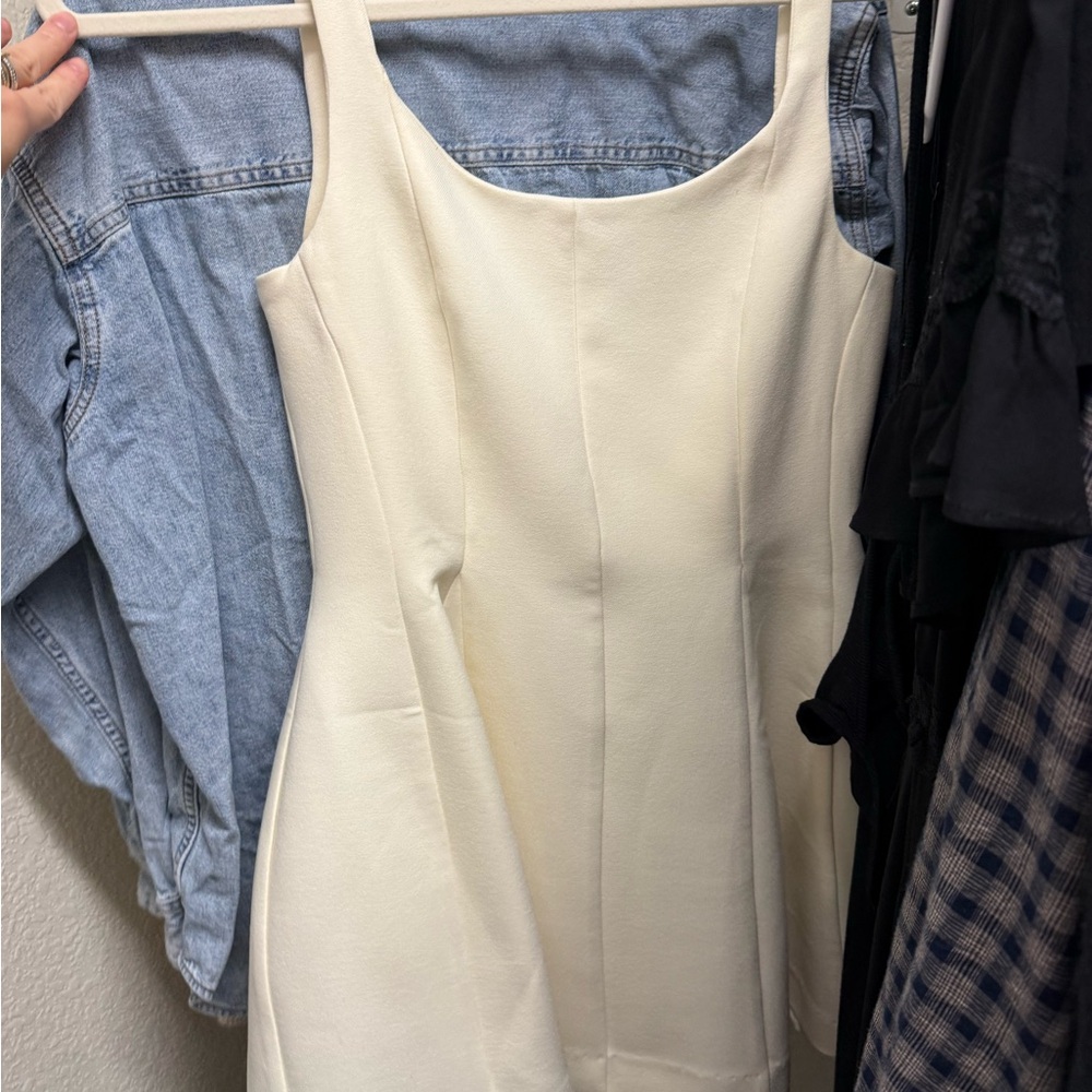 Thefemm Elegant Cream Dress